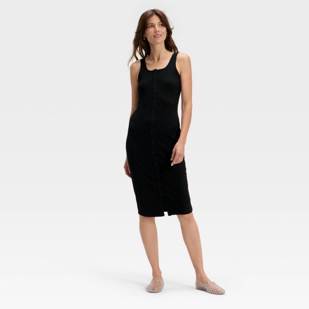 a new day Black Sleeveless Midi Dress